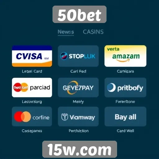 Métodos de pagamento disponíveis no site 50bet